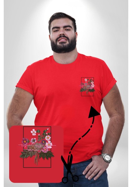 Güller Ve Dikenler Şimdi Ne Yapmalıyız Kırmızı Büyük Beden Kadın Basic Minimal Baskılı Tişört