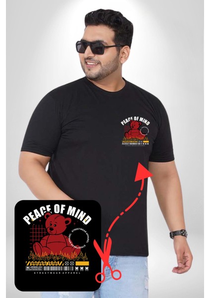 Iç Huzur Siyah Büyük Beden Kadın Basic Minimal Baskılı Tişört fiyatları