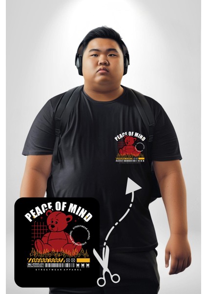 Iç Huzur Siyah Büyük Beden Kadın Basic Minimal Baskılı Tişört fırsatları