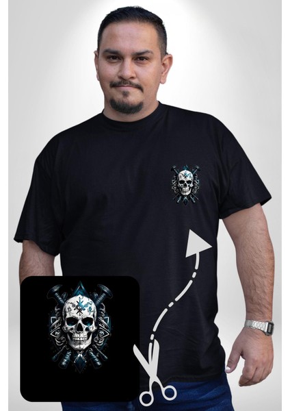 Kuru Kafa Yapay Zeka Tasarım Siyah Büyük Beden Kadın Basic Minimal Baskılı Tişört fiyatları