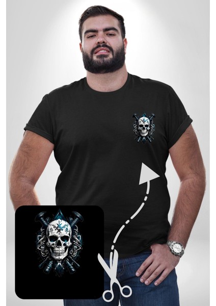 Kuru Kafa Yapay Zeka Tasarım Siyah Büyük Beden Kadın Basic Minimal Baskılı Tişört fırsatları