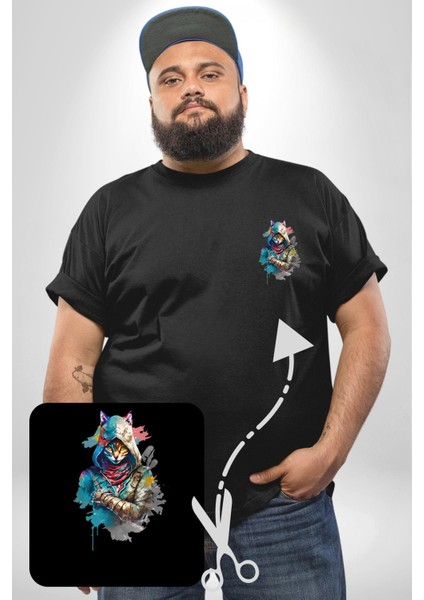 Kedi Assassin'S Creed Siyah Büyük Beden Kadın Basic Minimal Baskılı Tişört fiyatları