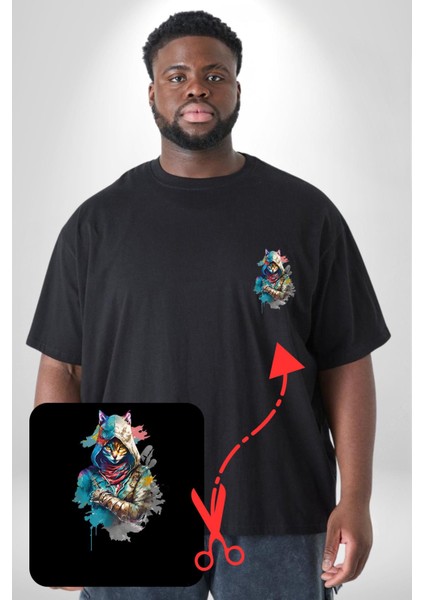 Kedi Assassin'S Creed Siyah Büyük Beden Kadın Basic Minimal Baskılı Tişört fırsatları