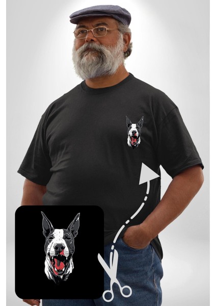 Doberman Kırmızı Dil Siyah Dik Kulak Siyah Büyük Beden Kadın Basic Minimal Baskılı Tişört modelleri