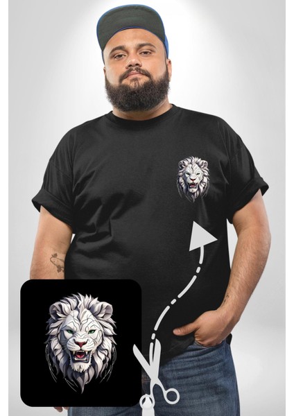 Beyaz Kaplan Kükreme Siyah Büyük Beden Kadın Basic Minimal Baskılı Tişört fiyatları