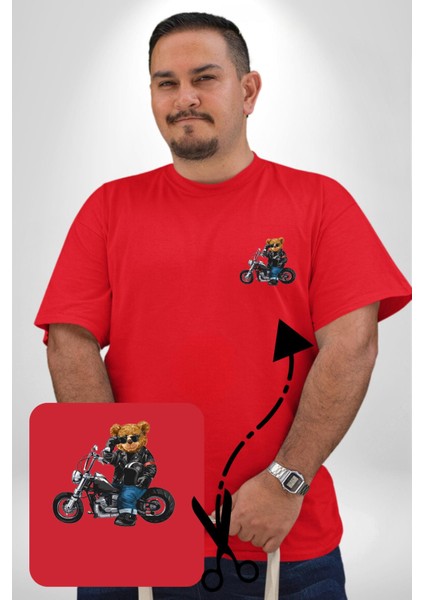 Kask Güneş Gözlüğü Motor Ayı Kırmızı Büyük Beden Kadın Basic Minimal Baskılı Tişört fiyatları