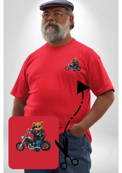 Kask Güneş Gözlüğü Motor Ayı Kırmızı Büyük Beden Kadın Basic Minimal Baskılı Tişört modelleri