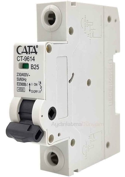 CT-9614 25 Amper Sigorta B Tipi 4,5k Monofaze