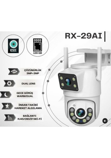 Radex RX-29AI Çift Lens Full Hd Sesli Ip Kamera