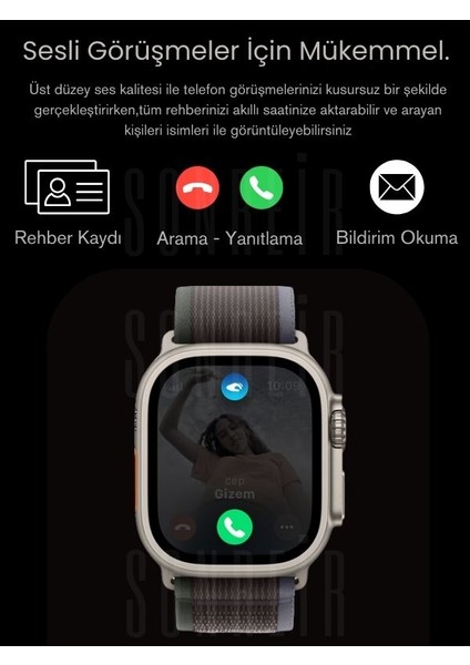 Watch 9 HK9 Promax 49mm Akıllı Saat 2 GB Hafıza Sesli Görüşmeli Canlı Kamera Spor İphone Huawei Uyumlu