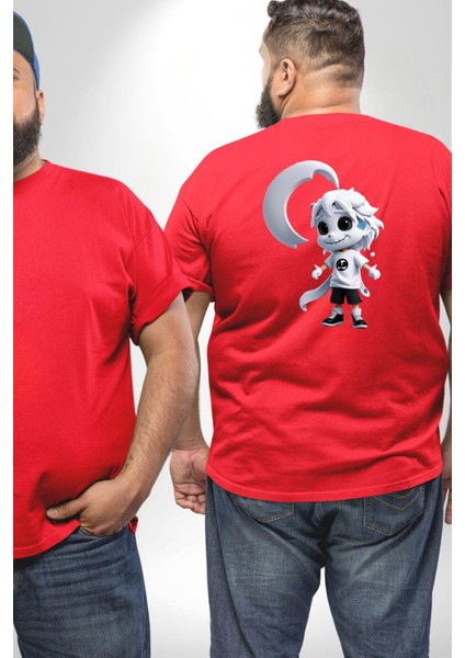 Japon Anime Baruto Momoshiki Büyük Beden Kırmızı Tişört Kadın Erkek Ünisex Sırt Baskılı fiyatları