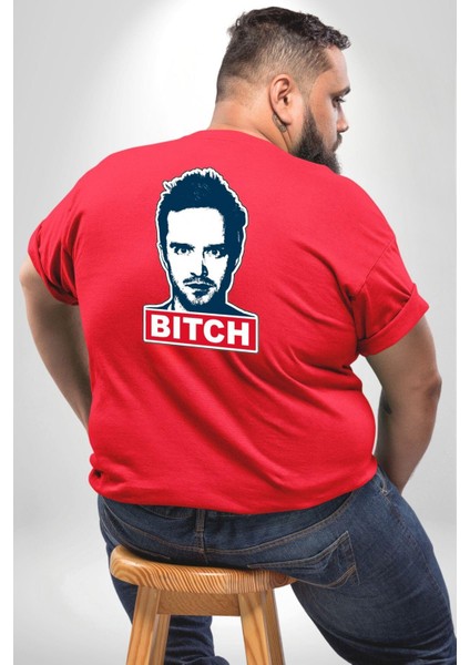 Breaking Bad Büyük Beden Kırmızı Tişört Kadın Erkek Ünisex Sırt Baskılı