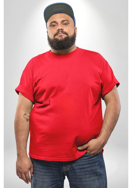 Positive Düşünce Büyük Beden Kırmızı Tişört Kadın Erkek Ünisex Sırt Baskılı modelleri