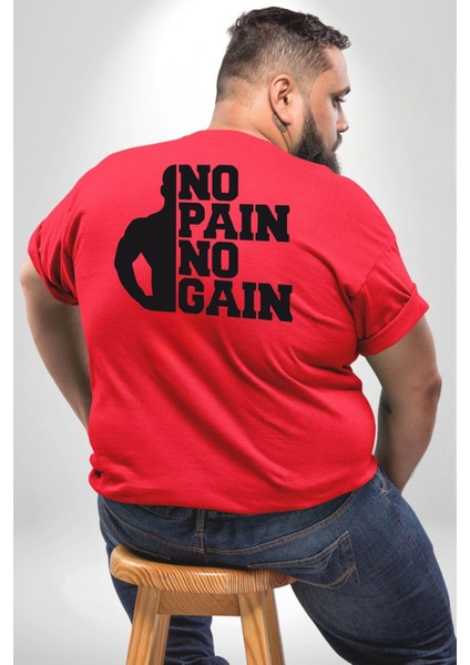 Gym Spor Sever Salon Vucut Geliştirme Emeksiz Olmaz Büyük Beden Kırmızı Tişört Kadın Erkek Ünisex Sırt Baskılı fırsatları