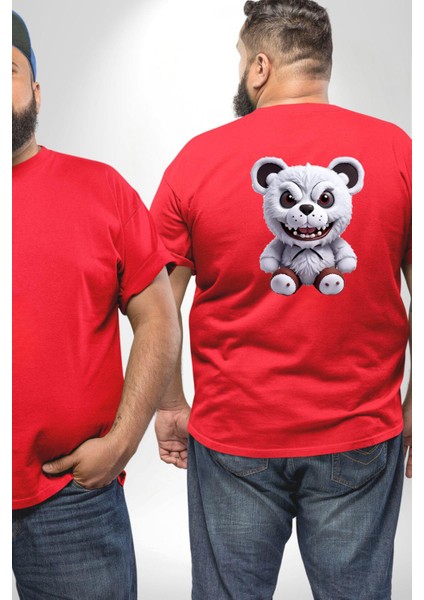 Freddy Korkunç Ayı Büyük Beden Kırmızı Tişört Kadın Erkek Ünisex Sırt Baskılı fiyatları