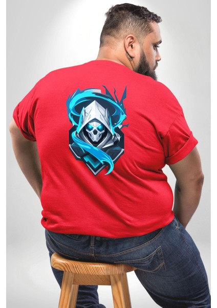 Buzların Efendisi Kurukafa Büyük Beden Kırmızı Tişört Kadın Erkek Ünisex Sırt Baskılı