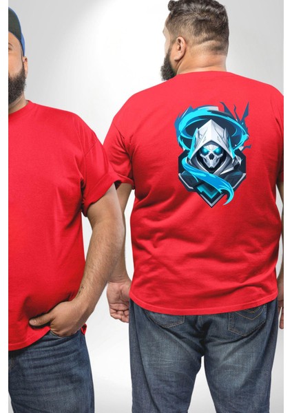 Buzların Efendisi Kurukafa Büyük Beden Kırmızı Tişört Kadın Erkek Ünisex Sırt Baskılı fiyatları
