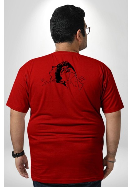 Elio Ve Oliver Call Me By Your Name Büyük Beden Kırmızı Tişört Kadın Erkek Ünisex Sırt Baskılı