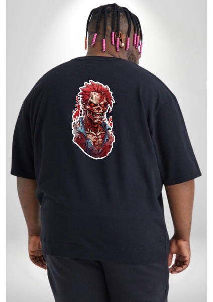 Zombi Siyah The Walking Dead Büyük Beden Siyah Tişört Kadın Erkek Ünisex Sırt Baskılı fırsatları