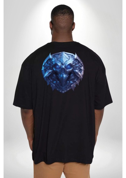 Kuru Kafa Kalkan Koruma Büyük Beden Siyah Tişört Kadın Erkek Ünisex Sırt Baskılı