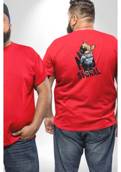 Cep Telefonu No Signal Büyük Beden Kırmızı Tişört Kadın Erkek Ünisex Sırt Baskılı fiyatları