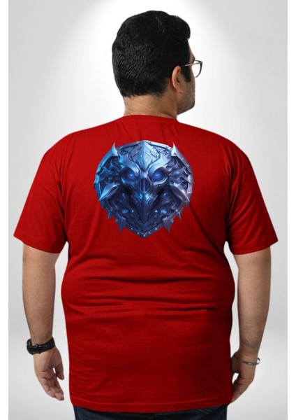 Kuru Kafa Kalkan Koruma Büyük Beden Kırmızı Tişört Kadın Erkek Ünisex Sırt Baskılı