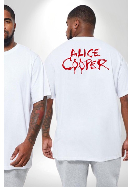 Alice Cooper Rock Solist Metalin Babası From The Inside Içeriden 1978 Büyük Beden Beyaz Tişört Kadın Erkek Ünisex Sırt Baskılı fiyatları