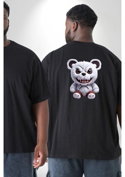 Freddy Korkunç Ayı Büyük Beden Siyah Tişört Kadın Erkek Ünisex Sırt Baskılı fiyatları