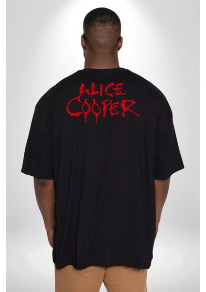 Alice Cooper Rock Solist Metalin Babası From The Inside Içeriden 1978 Büyük Beden Siyah Tişört Kadın Erkek Ünisex Sırt Baskılı