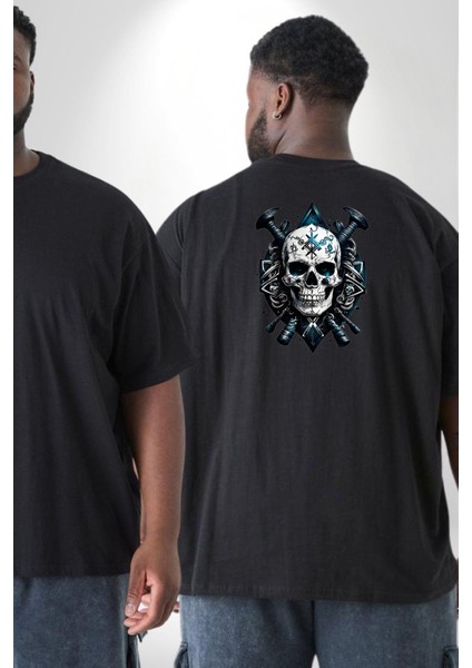 Kuru Kafa Yapay Zeka Tasarım Büyük Beden Siyah Tişört Kadın Erkek Ünisex Sırt Baskılı fiyatları