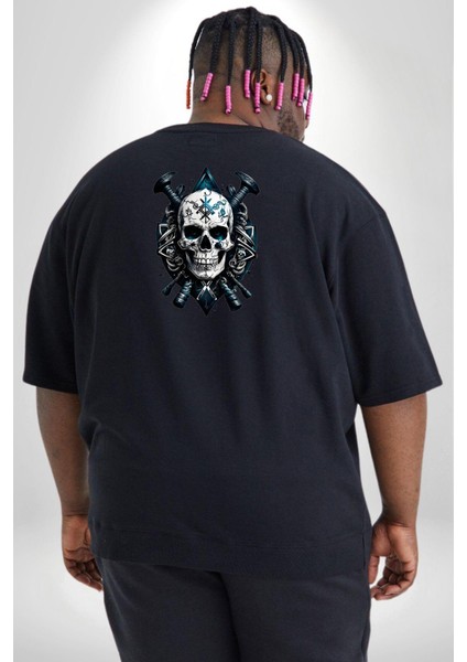 Kuru Kafa Yapay Zeka Tasarım Büyük Beden Siyah Tişört Kadın Erkek Ünisex Sırt Baskılı fırsatları