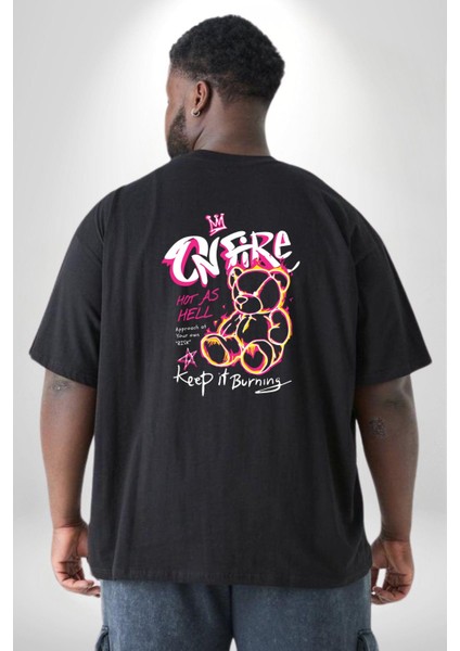 Yanmaya Devam Edecek Kadar Sıcak Büyük Beden Siyah Tişört Kadın Erkek Ünisex Sırt Baskılı fırsatları