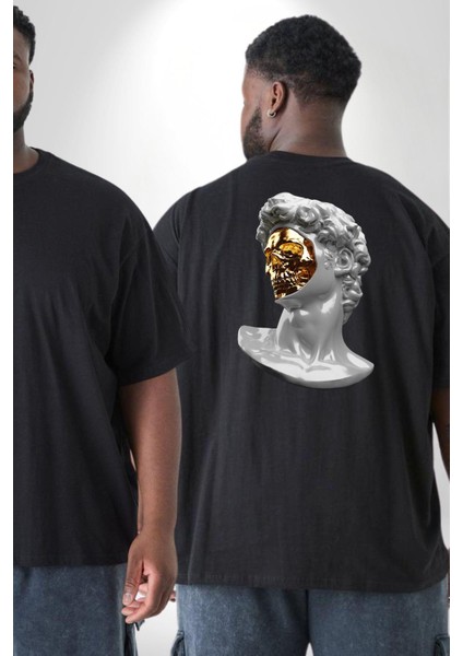 Modern Sanat Apollo Büyük Beden Siyah Tişört Kadın Erkek Ünisex Sırt Baskılı fiyatları