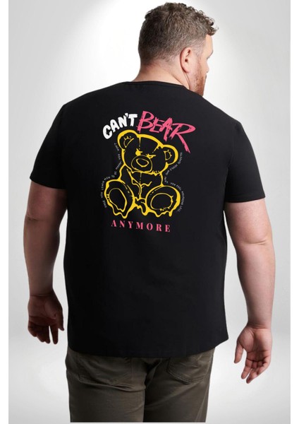 Daha Fazla Dayanamıyorum Teddy Büyük Beden Siyah Tişört Kadın Erkek Ünisex Sırt Baskılı fırsatları