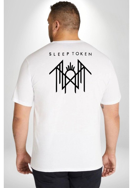 Sleep Token Büyük Beden Beyaz Tişört Kadın Erkek Ünisex Sırt Baskılı