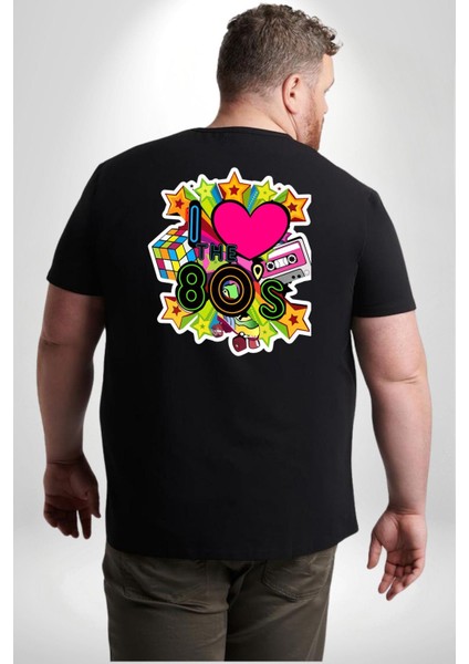 80Lerı Seviyorum Kaset Ve Özel Hediye Büyük Beden Siyah Tişört Kadın Erkek Ünisex Sırt Baskılı fırsatları