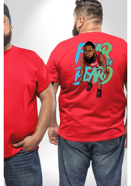 Sakaldan Korkmak Yazılı Basketbol James Harden Star Büyük Beden Kırmızı Tişört Kadın Erkek Ünisex Sırt Baskılı fiyatları