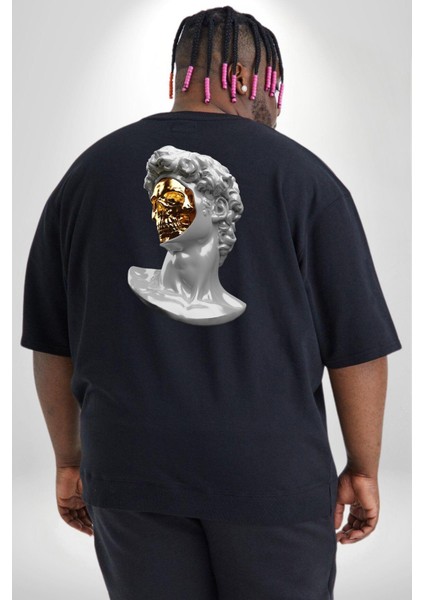 Modern Sanat Apollo Büyük Beden Siyah Tişört Kadın Erkek Ünisex Sırt Baskılı fırsatları