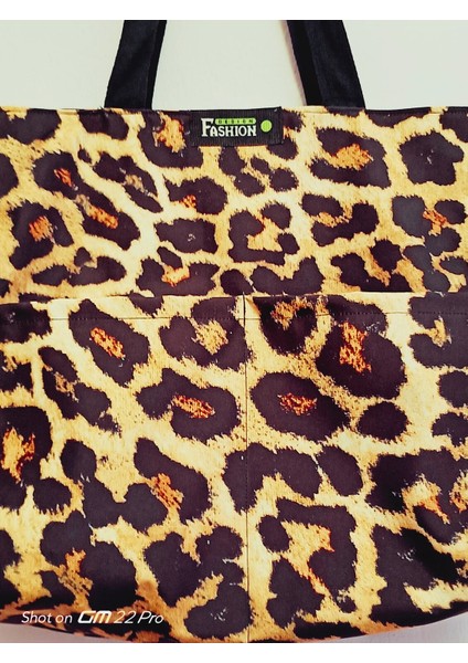Leopar Desenli Böyük Boy Tote Çanta. Su Geçirmez Yapıdadır. fırsatları