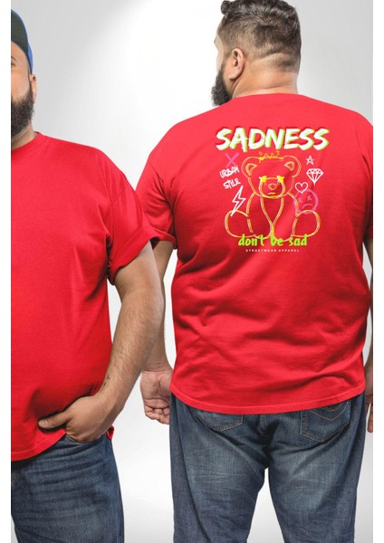 Üzüntü Üzülme Büyük Beden Kırmızı Tişört Kadın Erkek Ünisex Sırt Baskılı fiyatları