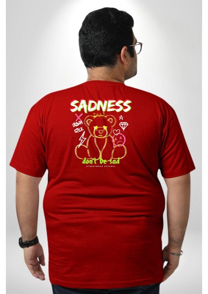 Üzüntü Üzülme Büyük Beden Kırmızı Tişört Kadın Erkek Ünisex Sırt Baskılı fırsatları