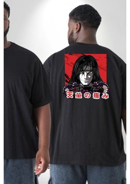 Orochimaru Anime Büyük Beden Siyah Tişört Kadın Erkek Ünisex Sırt Baskılı fiyatları