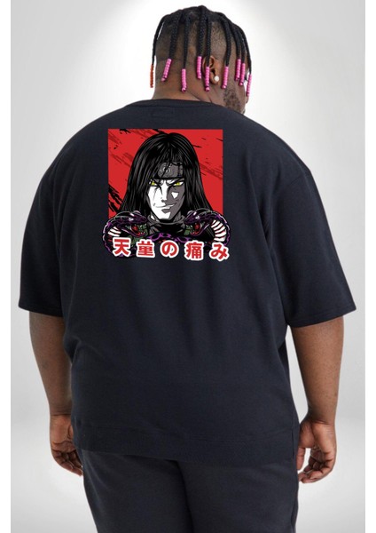 Orochimaru Anime Büyük Beden Siyah Tişört Kadın Erkek Ünisex Sırt Baskılı fırsatları