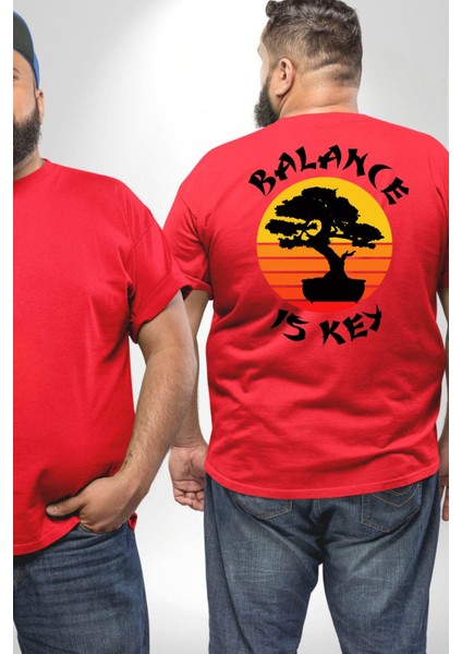 Karete Çocuk Bonsai Büyük Beden Kırmızı Tişört Kadın Erkek Ünisex Sırt Baskılı fiyatları