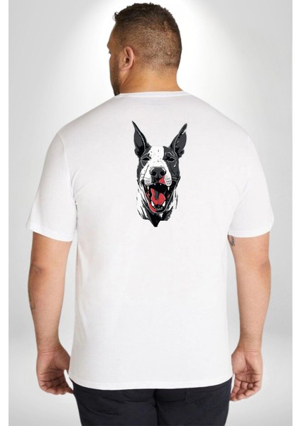 Doberman Beyaz Dil Beyaz Dik Kulak Büyük Beden Beyaz Tişört Kadın Erkek Ünisex Sırt Baskılı fırsatları