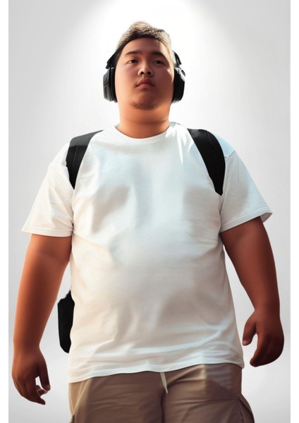 Beyaz Kurt Büyük Beden Beyaz Tişört Kadın Erkek Ünisex Sırt Baskılı modelleri