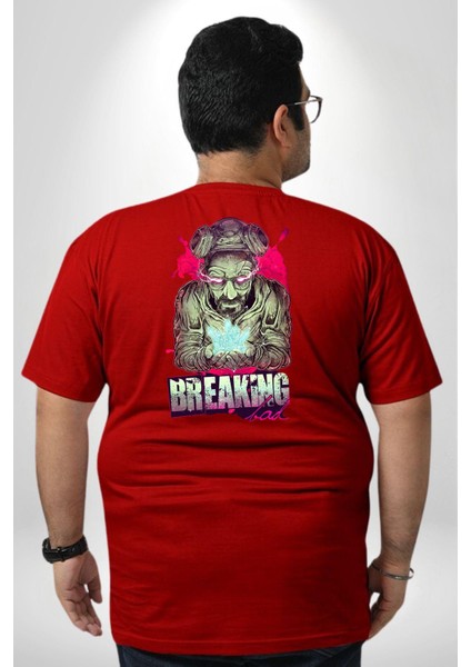Breaking Bad Büyük Beden Kırmızı Tişört Kadın Erkek Ünisex Sırt Baskılı
