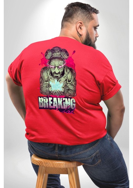 Breaking Bad Büyük Beden Kırmızı Tişört Kadın Erkek Ünisex Sırt Baskılı fırsatları