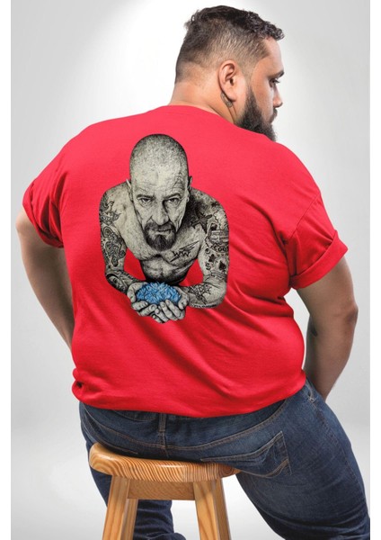 Breaking Bad Büyük Beden Kırmızı Tişört Kadın Erkek Ünisex Sırt Baskılı