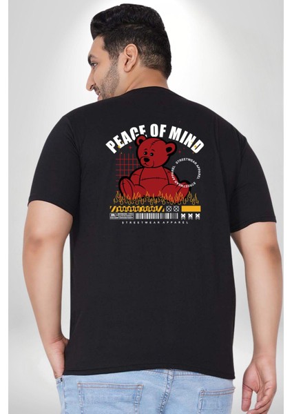 Iç Huzur Büyük Beden Siyah Tişört Kadın Erkek Ünisex Sırt Baskılı fırsatları